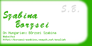 szabina borzsei business card